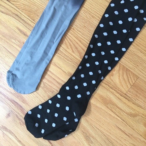 4 tights sock knit polka dot dye black bundle - Picture 2 of 7